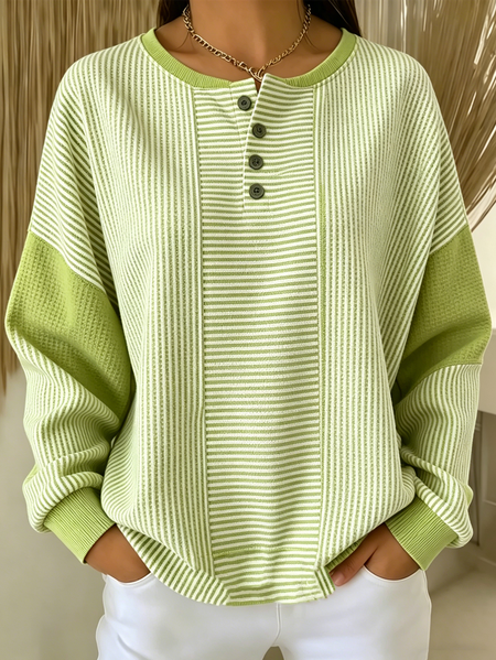 

Casual Striped Sweatshirt, Green, Hoodies & Sweatshirts