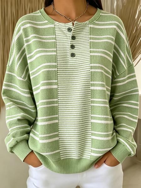 

Casual Striped Sweatshirt, Green, Hoodies & Sweatshirts