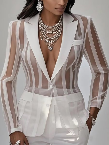 Urban Plain Lapel Collar Blazer