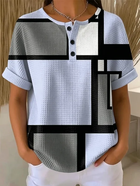 

Vintage Striped Short Sleeve T-shirt, Blue, T-shirts