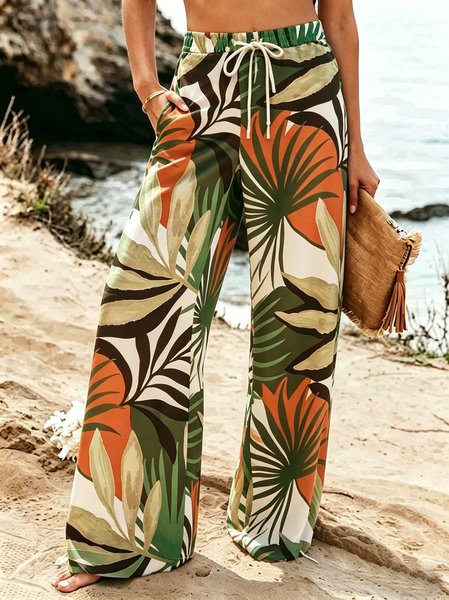 Women Tropical Long Pants Casual Spring/Fall Trousers