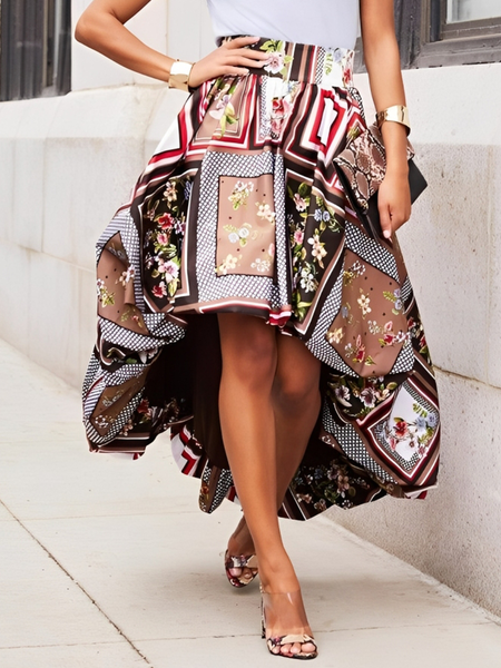 Urban Printing Geometric Maxi Skirt