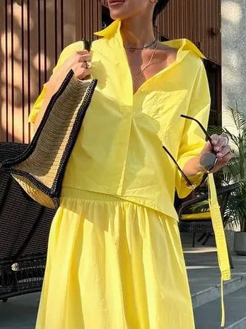 Casual Plain Buttoned Shirt Collar Shirt