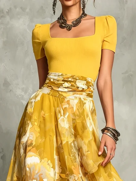 Urban Plain Square Neck T-shirt