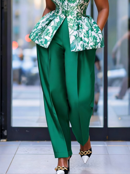 Elegant Plain Straight Pants