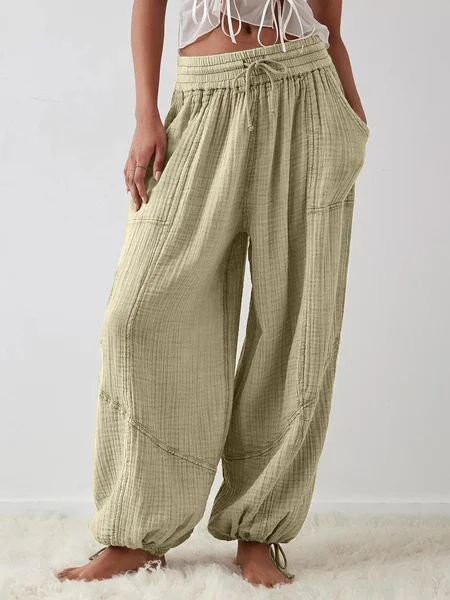 Women Plain Long Pants Vintage Spring/Fall Trousers