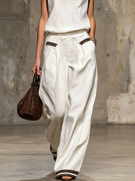 Casual Plain Straight Pants Pant