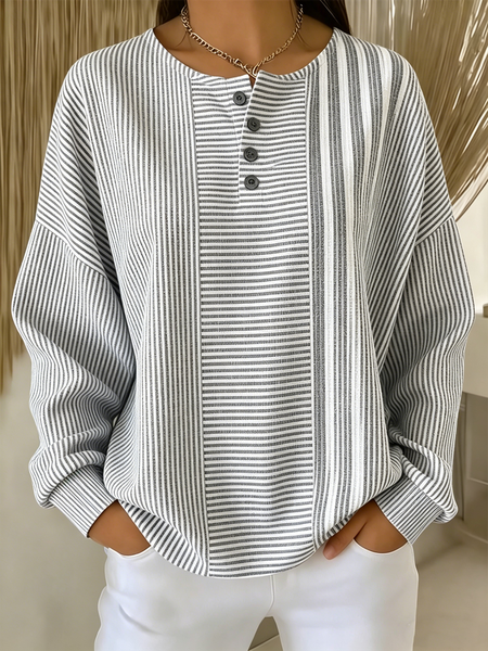 Casual Striped Sweatshirt