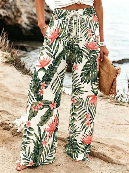 

Women Tropical Long Pants Casual Spring/Fall Trousers, As picture, Pants