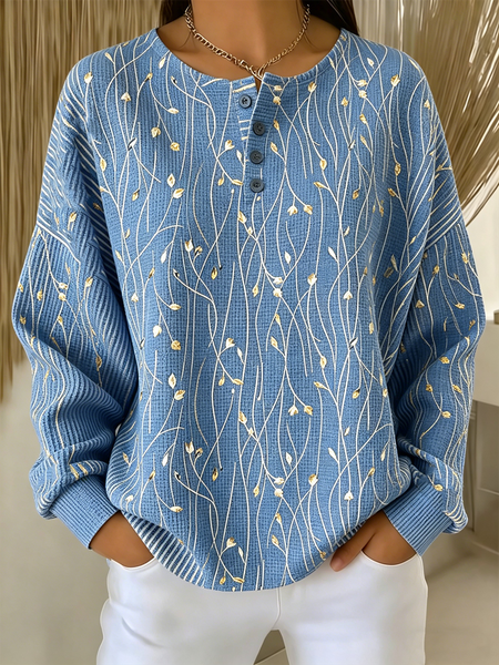 Casual Floral Sweatshirt