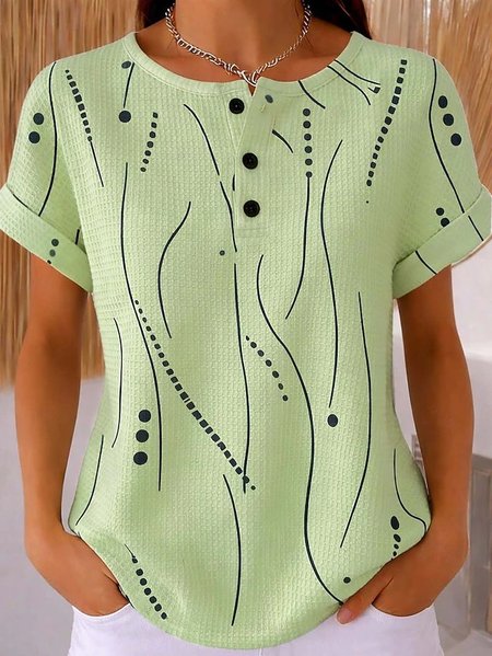 

Vintage Striped Short Sleeve T-shirt, Green, T-shirts