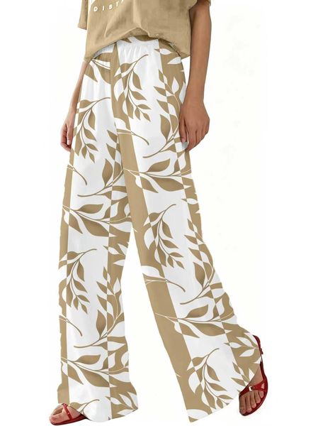 

Women Floral Long Pants Casual Spring/Fall Trousers, Khaki, Pants