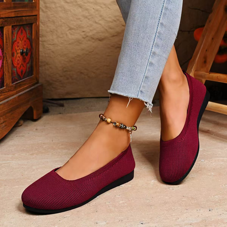 

Women's Work Shoes Breathable Comfortable Soft-Sole Flat, Purple, Flats/Loafers