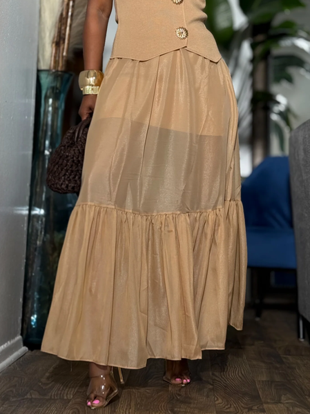 Urban Gathered Plain Maxi Skirt