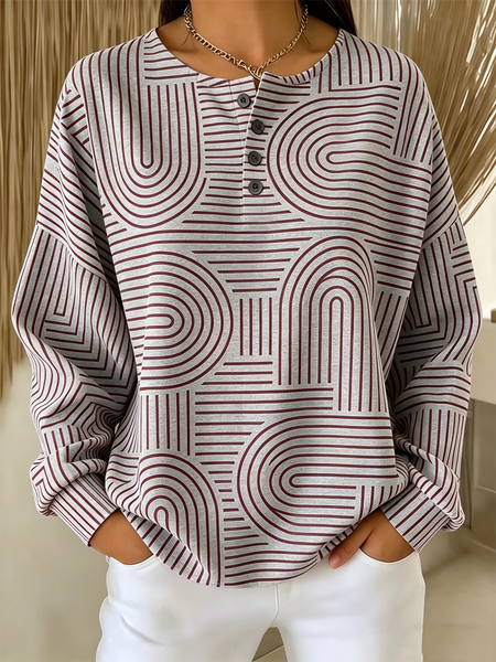 Casual Striped Sweatshirt