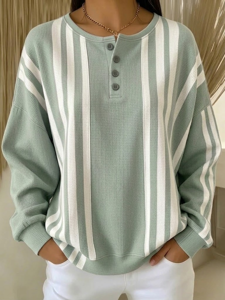 Casual Striped Sweatshirt