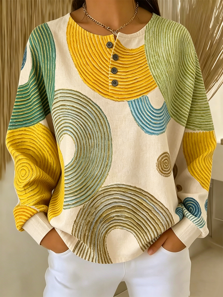 

Casual Striped Sweatshirt, Apricot, Hoodies & Sweatshirts