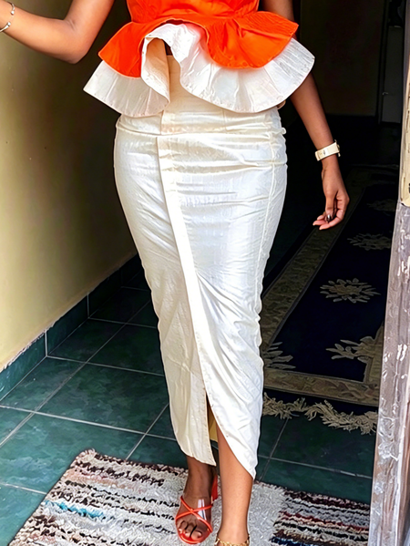 

Urban Slit Plain Maxi Skirt, White, Skirts