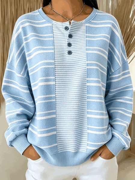 

Casual Striped Sweatshirt, Blue, Hoodies & Sweatshirts