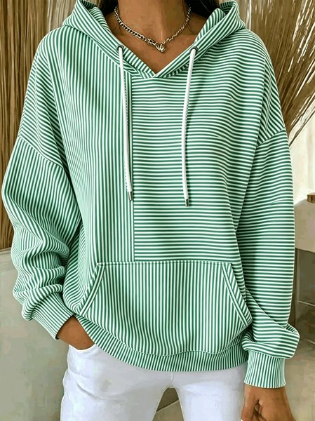 Casual Hoodie Striped Hoodie