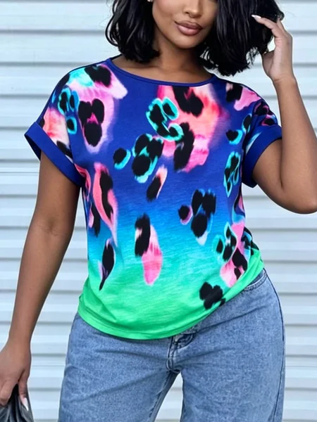 Casual Ombre Leopard T-shirt