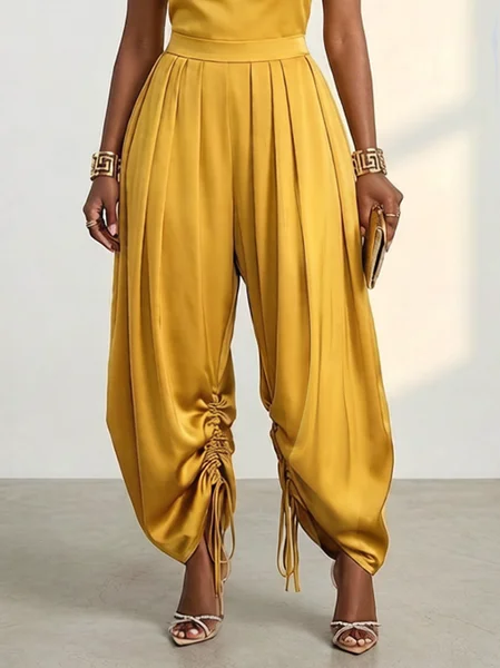 Urban Plain Drawstring Turnip Pants