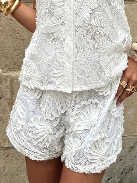 Vacation Plain Straight Pants Shorts
