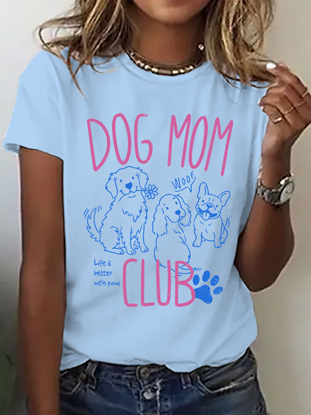 Vintage Text Letters Crew Neck Short Sleeve T-shirt
