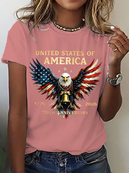 Vintage Eagle Old Glory Crew Neck Short Sleeve T-shirt