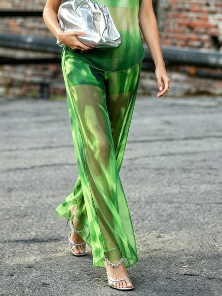 Urban Random Print Straight Pants
