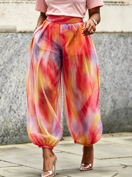 Urban Random Print Ankle Banded Pants