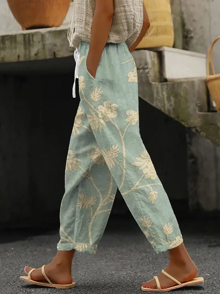 Noracora – Women Floral Long Pants Casual Spring/Fall Trousers