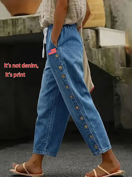 JustFashion – Women Independence Day (Flag) Long Pants Casual Spring/Fall Trousers