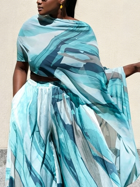 Vacation Chevron Printing Blouse
