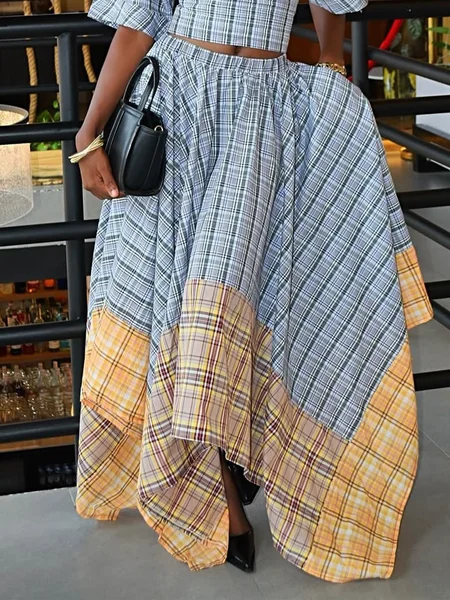 Urban Plaid Maxi Skirt