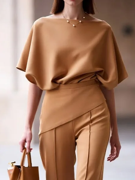 Urban Plain Off The Shoulder Blouse