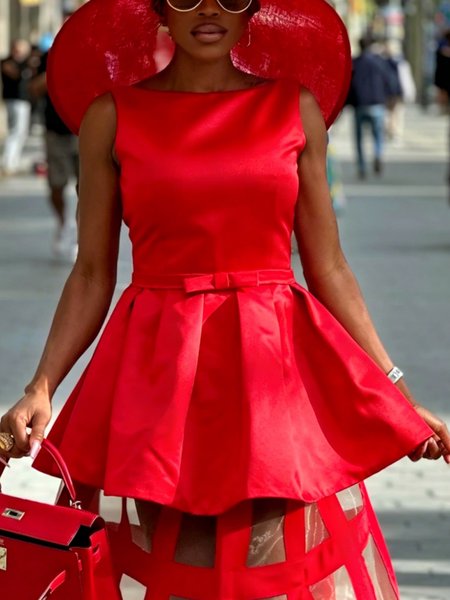 Elegant Plain Crew Neck Blouse
