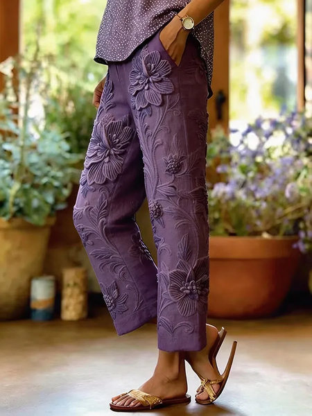Noracora – Women Floral Long Pants Casual Spring/Fall Trousers