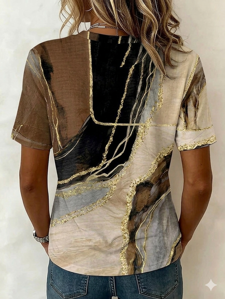Vintage Abstract Crew Neck Short Sleeve T-shirt