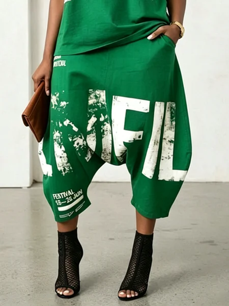 Plus Size Printing Loose Casual Pants