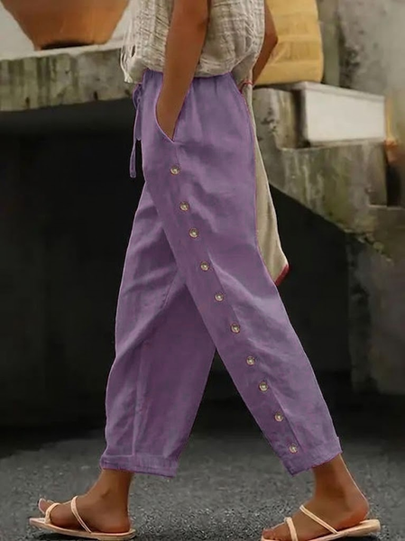 Casual Plain Long Printing Comfy Pants