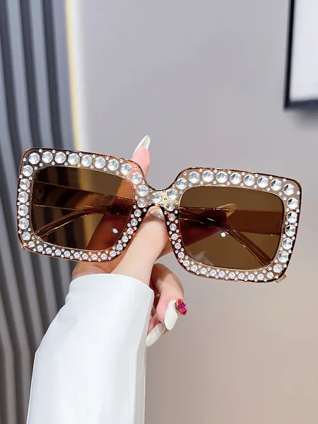 Party Rhinestone Color Block Sunglasses