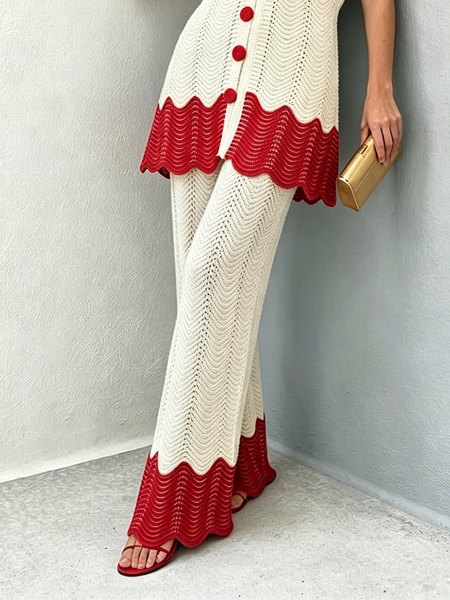 Vacation Color Block Straight Pants