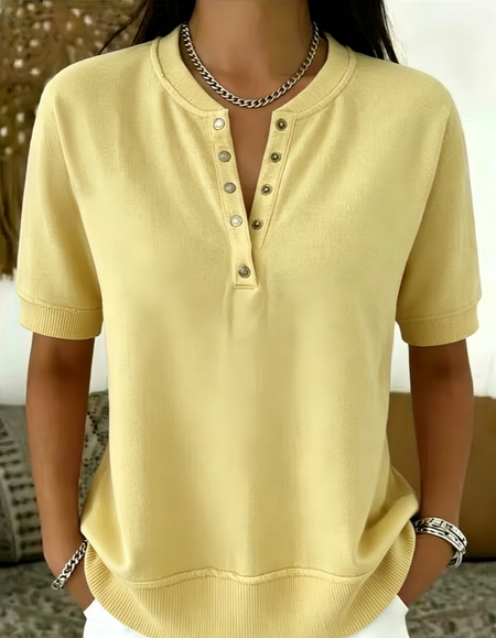 Vintage Plain Short Sleeve T-shirt
