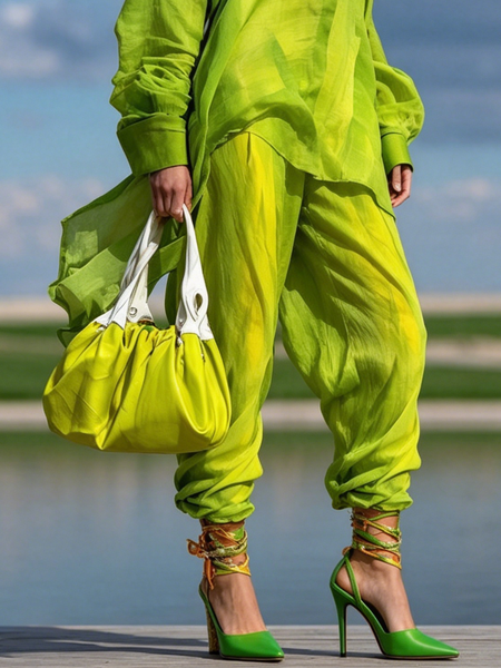 Casual Plain Ankle Banded Cotton And Linen Pants