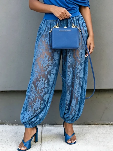 Elegant Plain Ankle Banded Pants