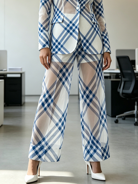 Urban Plaid Straight Pants