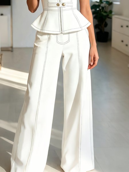 Urban Color Block Wide Leg Pants