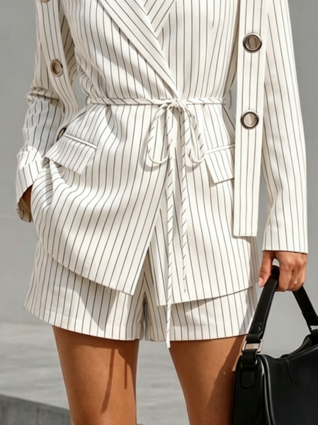 Urban Striped Straight Pants Shorts