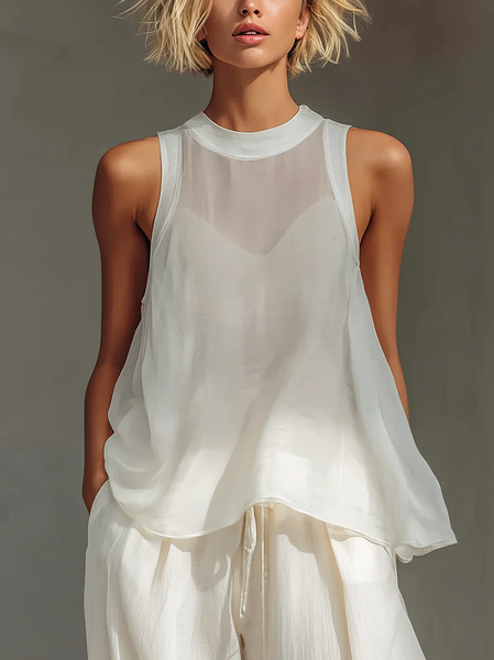 Elegant Plain  Blouse No  Inner Vest